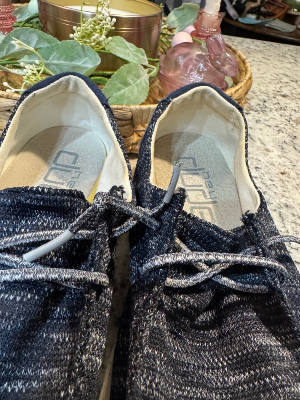 Hey Dude Wendy Navy Knit Lace-Up Casual Loafers - Picture 7 of 7